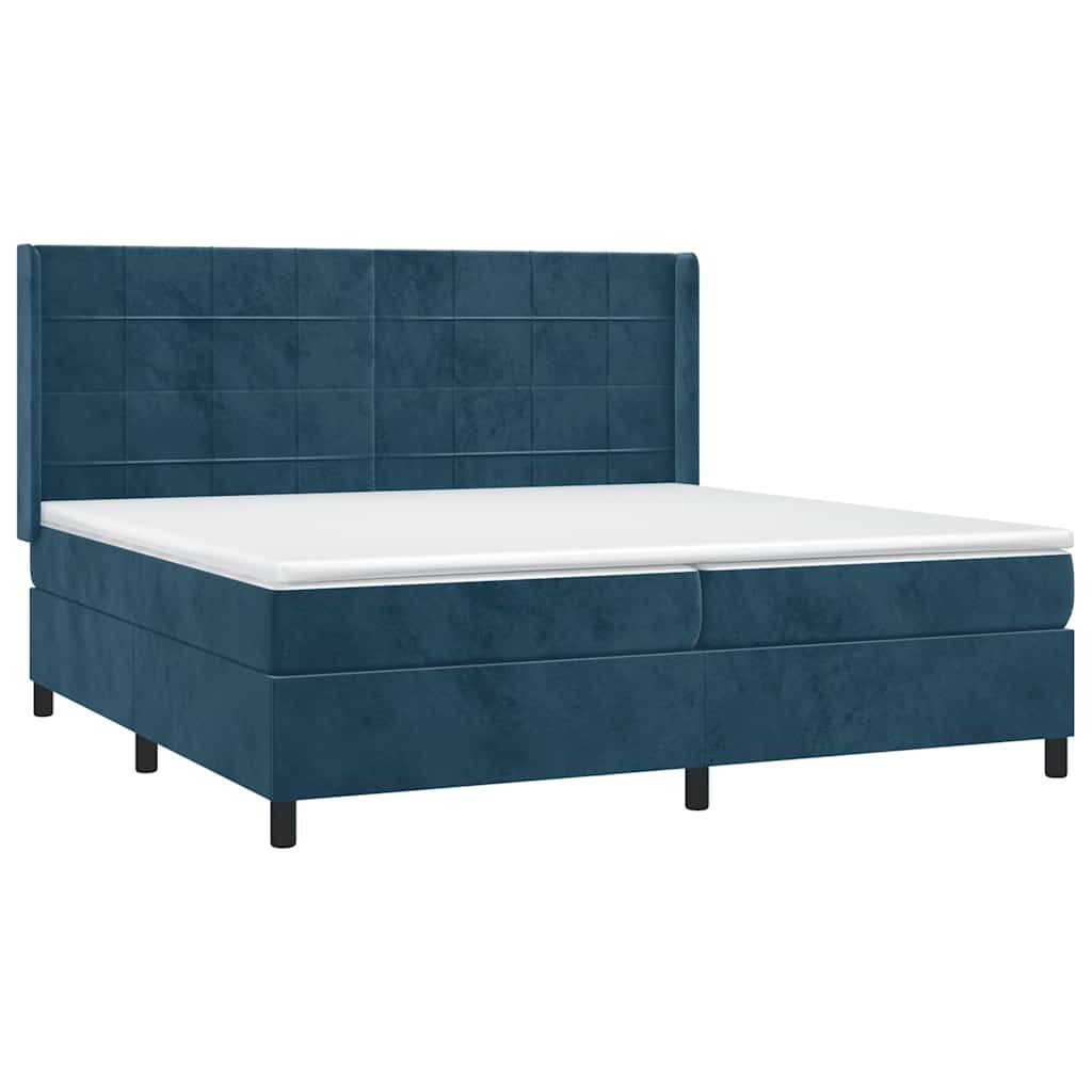 Bett Boxspringbett mit Matratze Dunkelblau 200x200 cm Samt