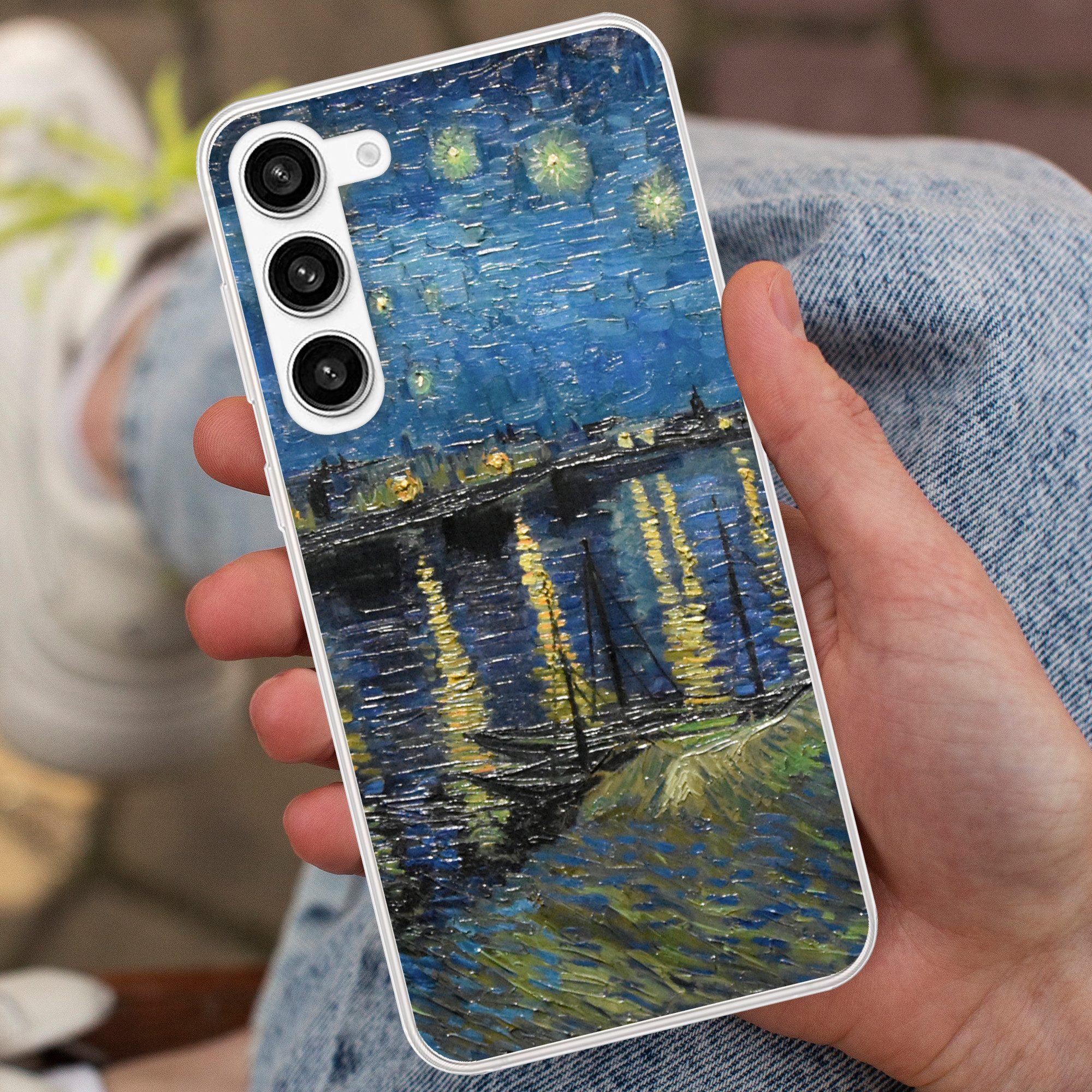 MuchoWow Handyhülle für Samsung Galaxy S23 Plus Sternennacht über der Rhone - Van Gogh - K, Phone Case, Silikon, Schutzhülle Dünn