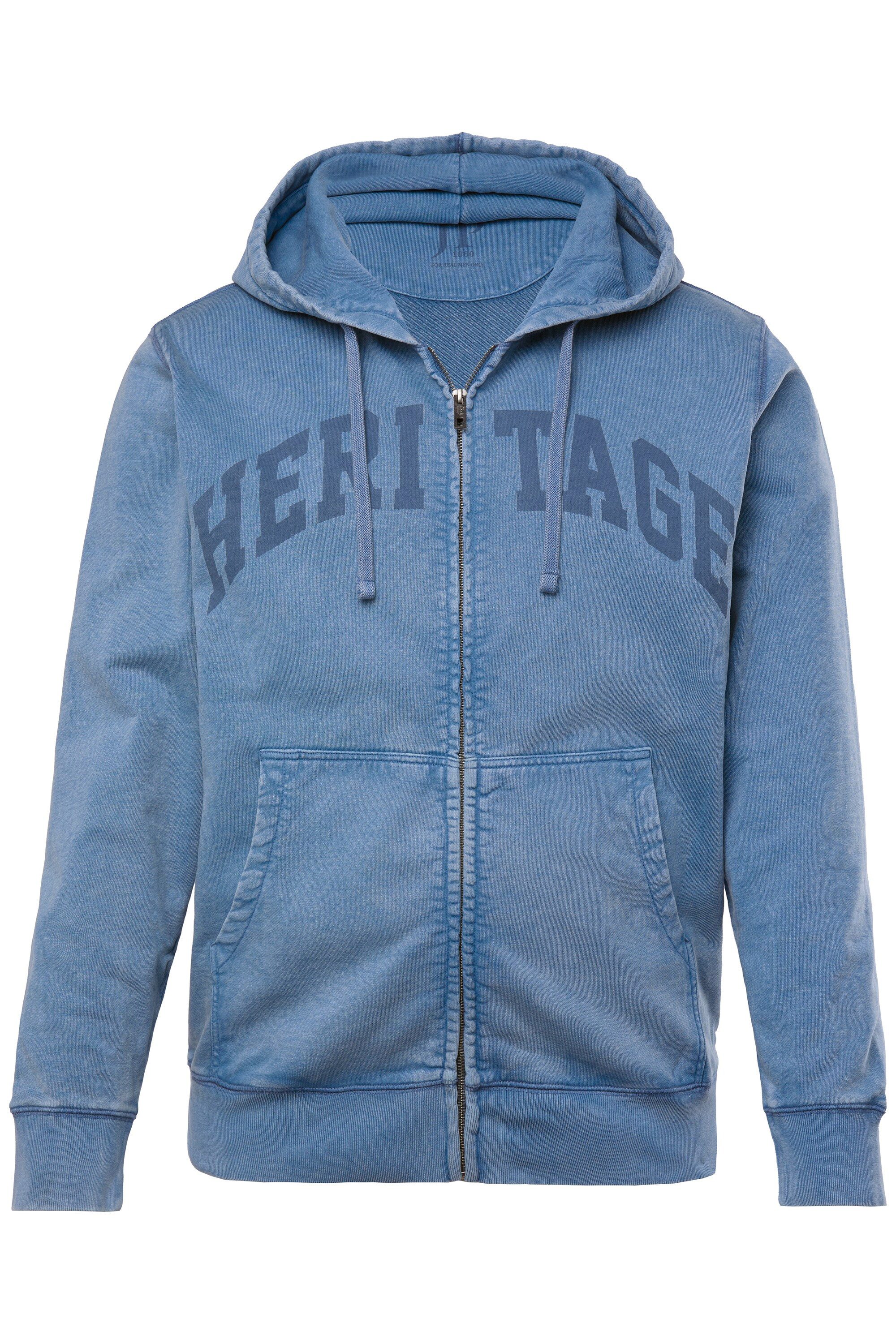 Fleecejacke Sweatjacke Kängurutasche Vintage Look