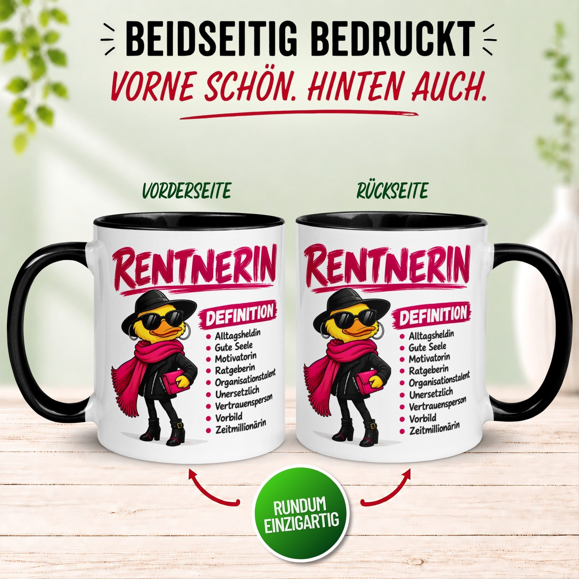 Momentals Tasse Rentnerin – „Definition einer Rentnerin“ – Geschenk Rente Frau, Gratis Versand · Links-&Rechtshänder · Spülmaschinenfest – Bild 4 von 5
