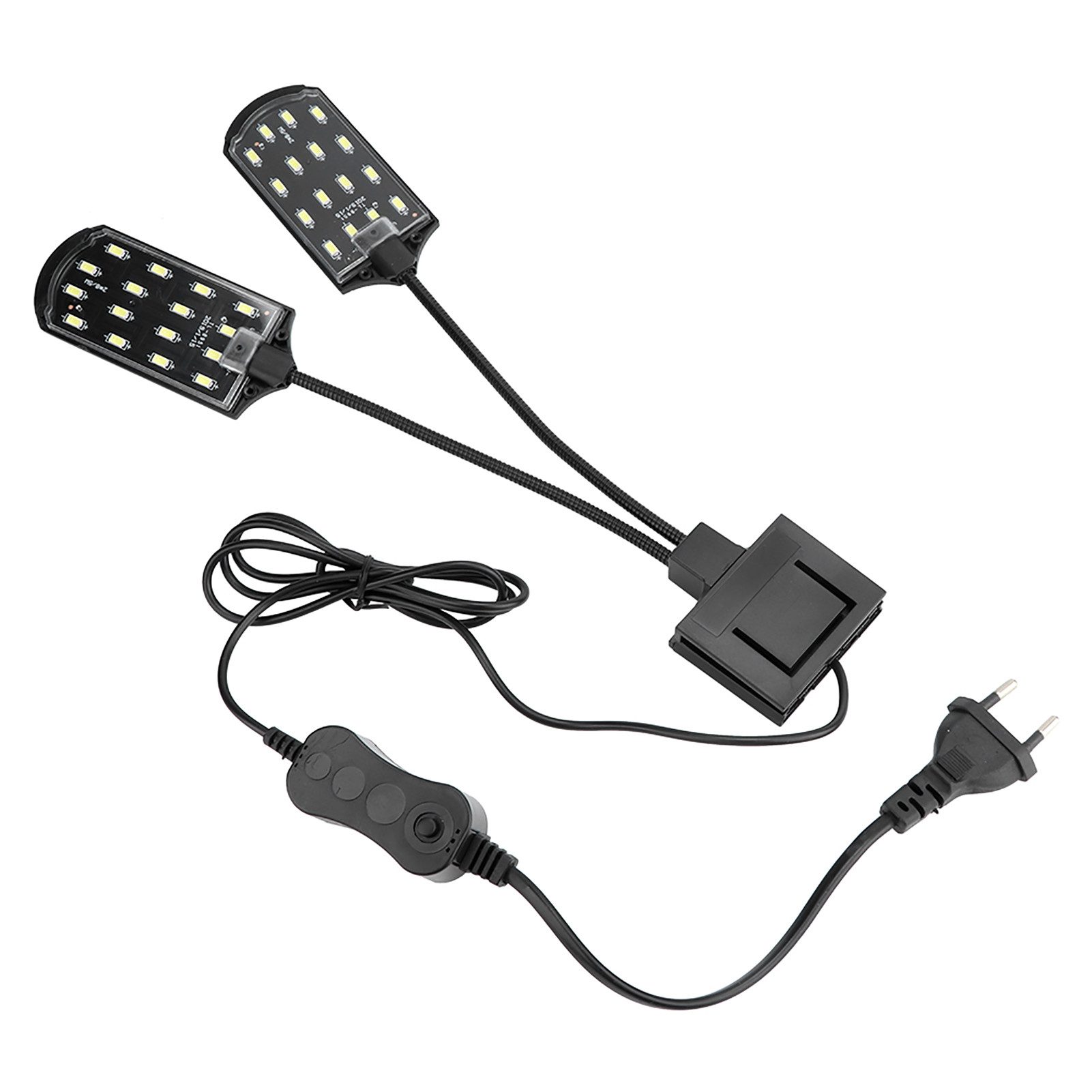 Mechright Aquarium-Beleuchtungssteuerung X7 LED Aquarium Klemmlampe 10W Fischbecken Beleuchtung Weißes Licht, 32 helle LEDs, Clip-On bis 5mm, Robustes ABS, Energiesparend 10W
