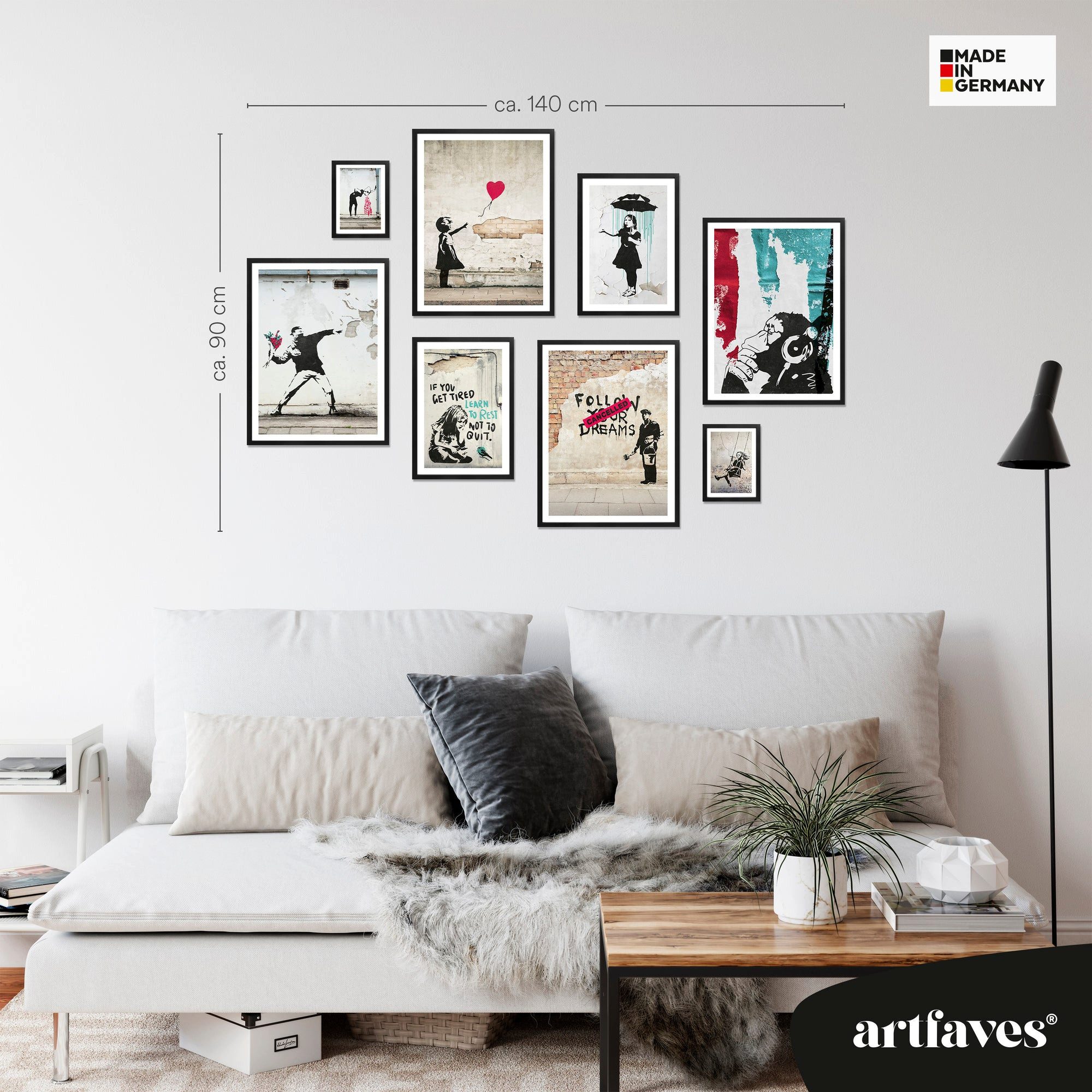 ARTFAVES Bilder-Collage Poster Set - BANKSY STREET ART - Deko Wandbilder sc günstig online kaufen