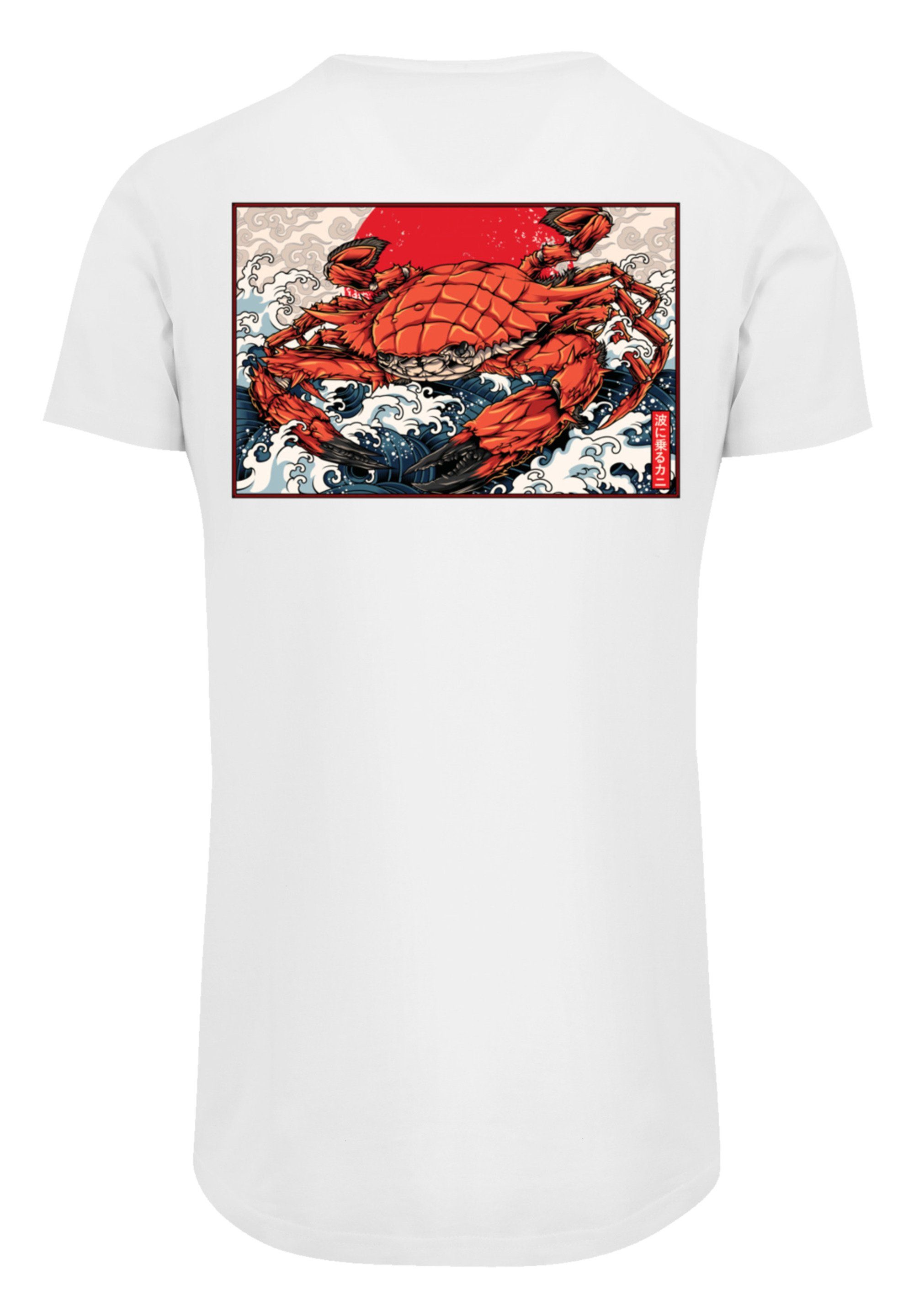 F4NT4STIC T-Shirt Welle Tragekomfort Baumwollstoff Japan Crab Sehr weicher mit hohem Print
