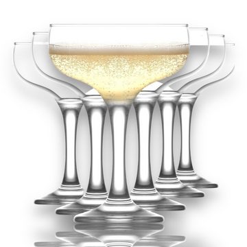 TYA Collection Cocktailglas Champagne Coupe, Margarita, Wein, Gläser Set, Party, 6er 235cc, Glas