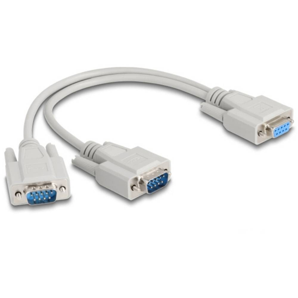 Delock VGA Adapter [1x D-SUB-Buchse 9pol. - 2x D-SUB-Stecker 9pol.] Beige TV-Adapter
