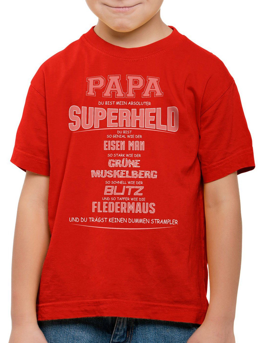 style3 Print-Shirt Kinder T-Shirt Papa Superheld Super Held Hero Fun  Funshirt Spruch Vater Vatertag