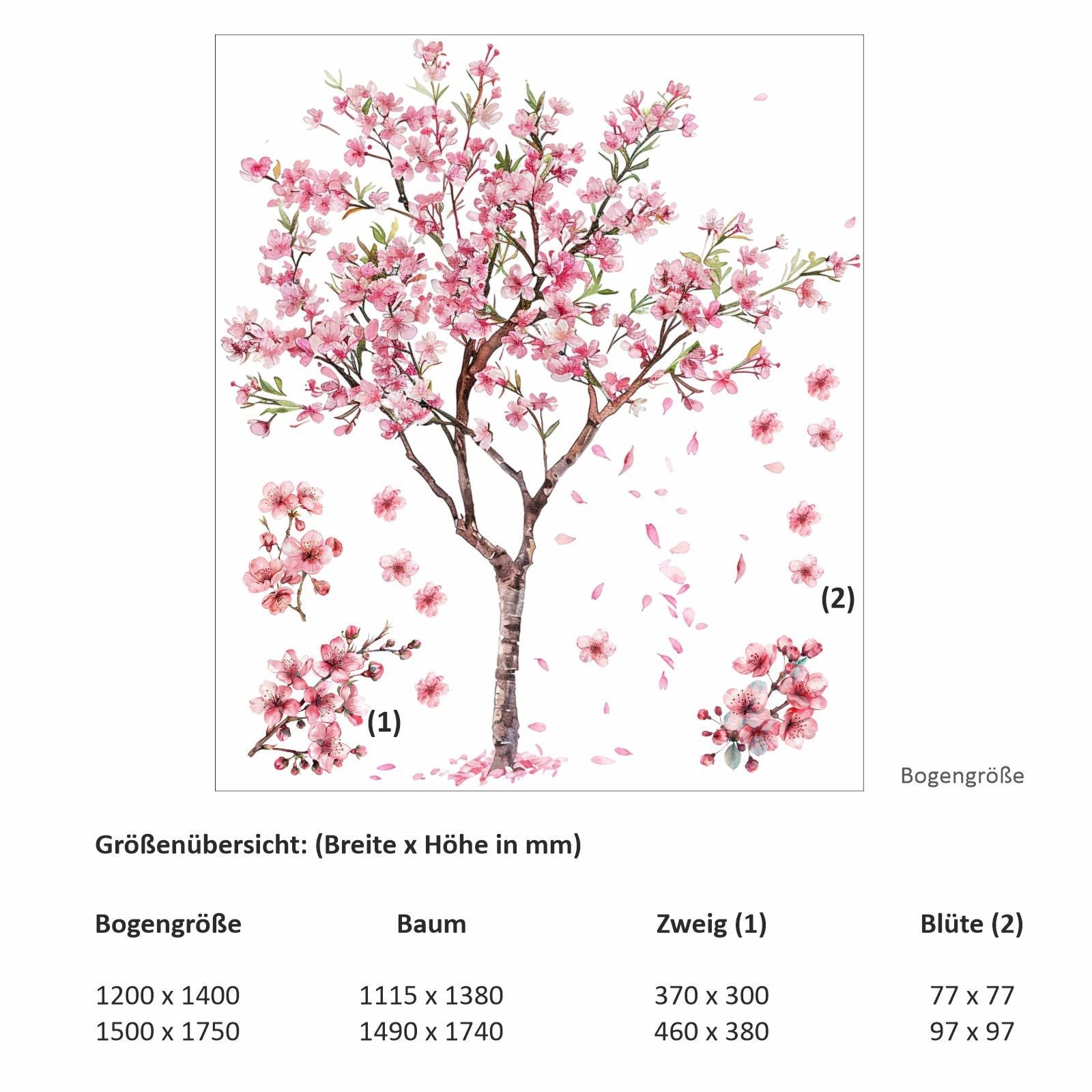 nikima Wandtattoo 269 Wandtattoo Kirschblütenbaum in 2 Größen - Größe 1200 günstig online kaufen
