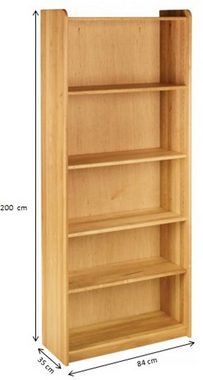 BioKinder - Das gesunde Kinderzimmer Standregal Lara, Bücherregal 200 cm mit Holztüren