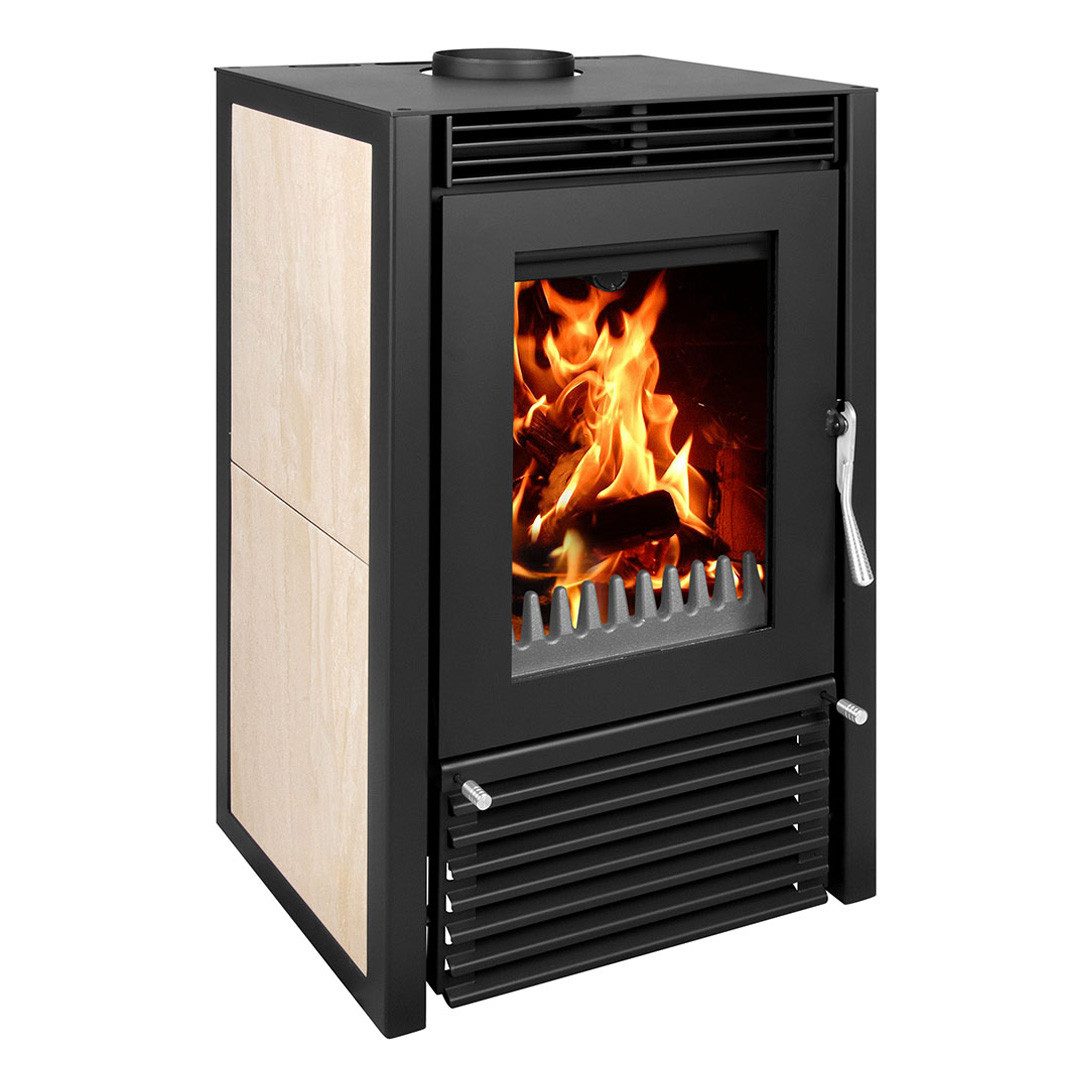 Bruno Kaminofen Kaminofen wasserführend Marbella Compact beige, 12 kW