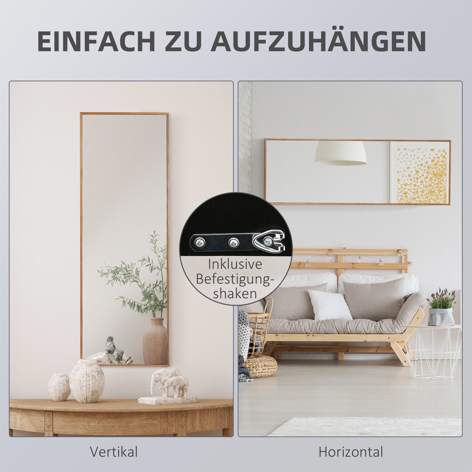 MC Star Standspiegel Ganzkörperspiegel Wandspiegel 125x45cm mit Holzrahmen günstig online kaufen