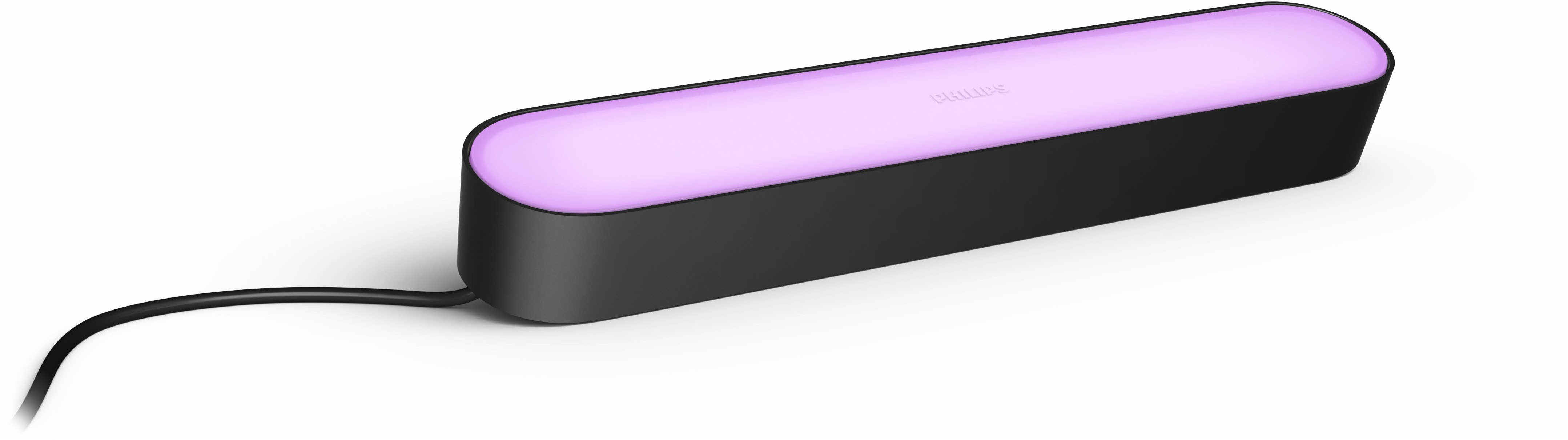 Philips Hue Smarte LED-Leuchte White & Color Ambiance Play Lightbar Doppelpack schwarz, Abschaltautomatik, Bluetooth, CCT - über Fernbedienung, Dimmfunktion, Farbsteuerung, Farbwechsel, Leuchtdauer einstellbar, Memoryfunktion, Nachtlichtfunktion, RGB, Smart Home, Timerfunktion, dimmbar über Fernbedienung, erweiterbar, mehrere Helligkeitsstufen, LED wechselbar, RGB, inkl. Netzteil