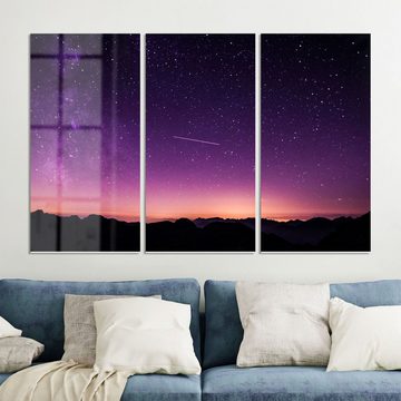 DEQORI Glasbild 'Purpurroter Nachthimmel', 'Purpurroter Nachthimmel', Glas Wandbild Bild schwebend modern