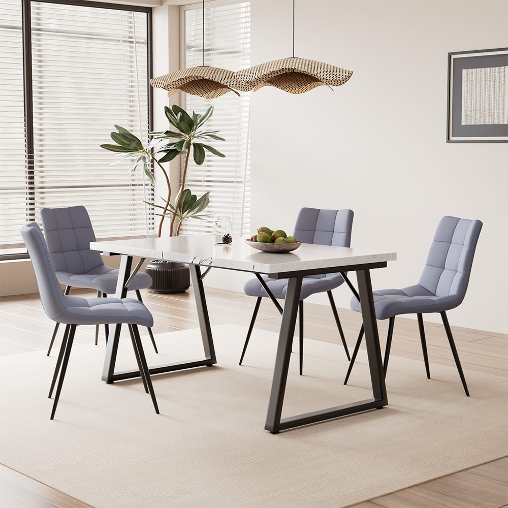 HOMAVO Esszimmerstuhl YZ6 STUHL-SET 4 Stick in Kunstleder und Stoff-gepolst günstig online kaufen