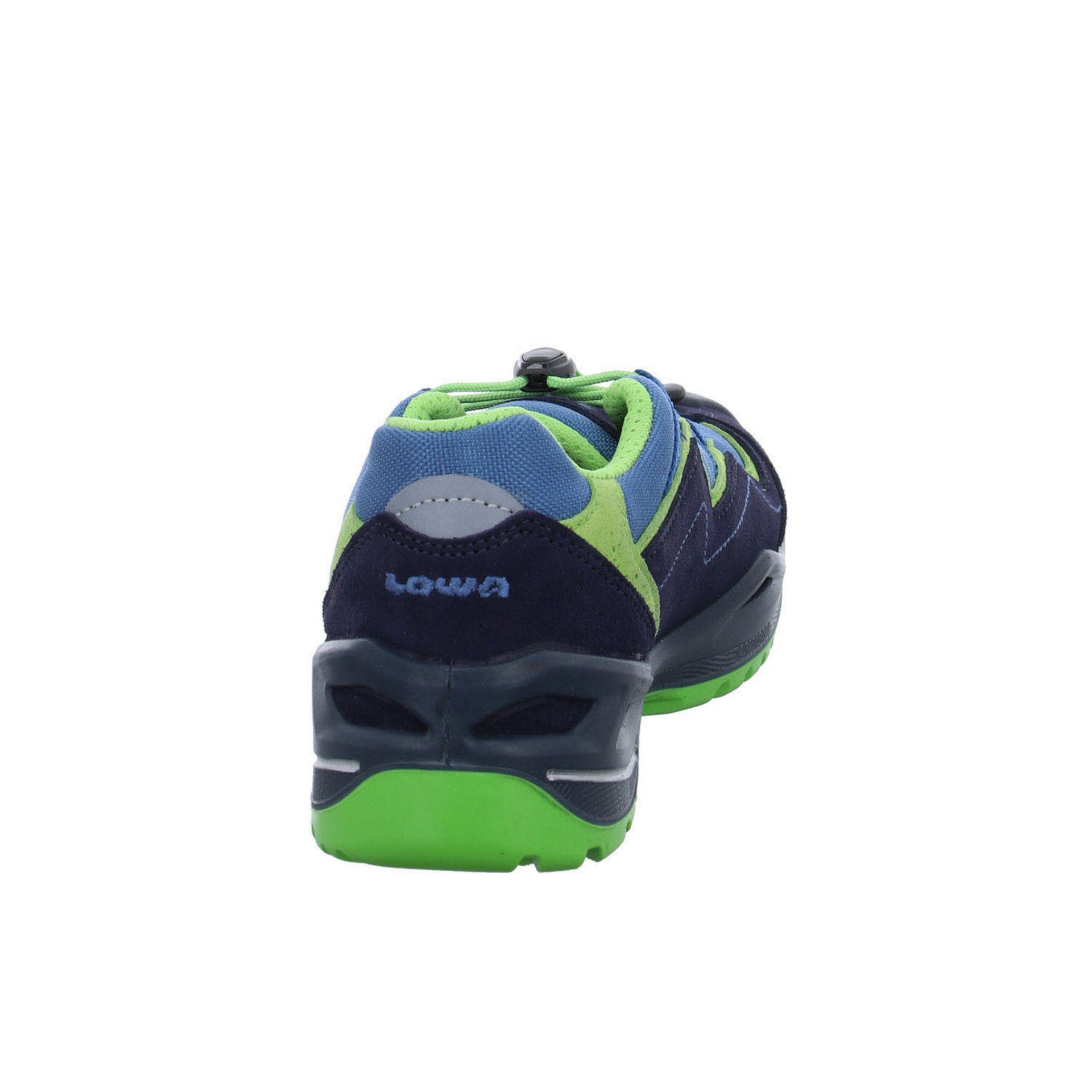 Lowa Jungen Schnürhalbschuhe Outdoorschuh dunkelblau/neon Leder-/Textilkombination