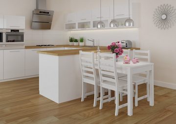 ERST-HOLZ Küchentisch Tisch 80x120 Esstisch Massivholz Küchentisch weiß Holztisch
