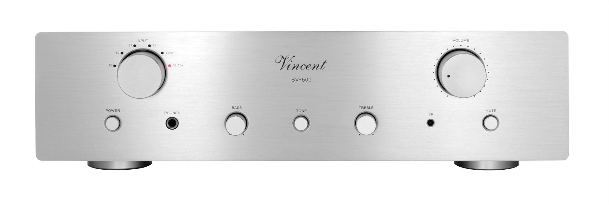 Vincent SV-500 Vollverstärker (160 W, Stereo-Verstärker mit Hybrid-Technik aus Röhren und Transistoren) Silber