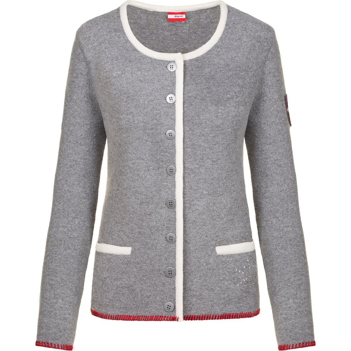 Almgwand Kapuzenstrickjacke Biechlalm Elegante Strickjacke aus Wolle mit alpenländischem Charme, verziert