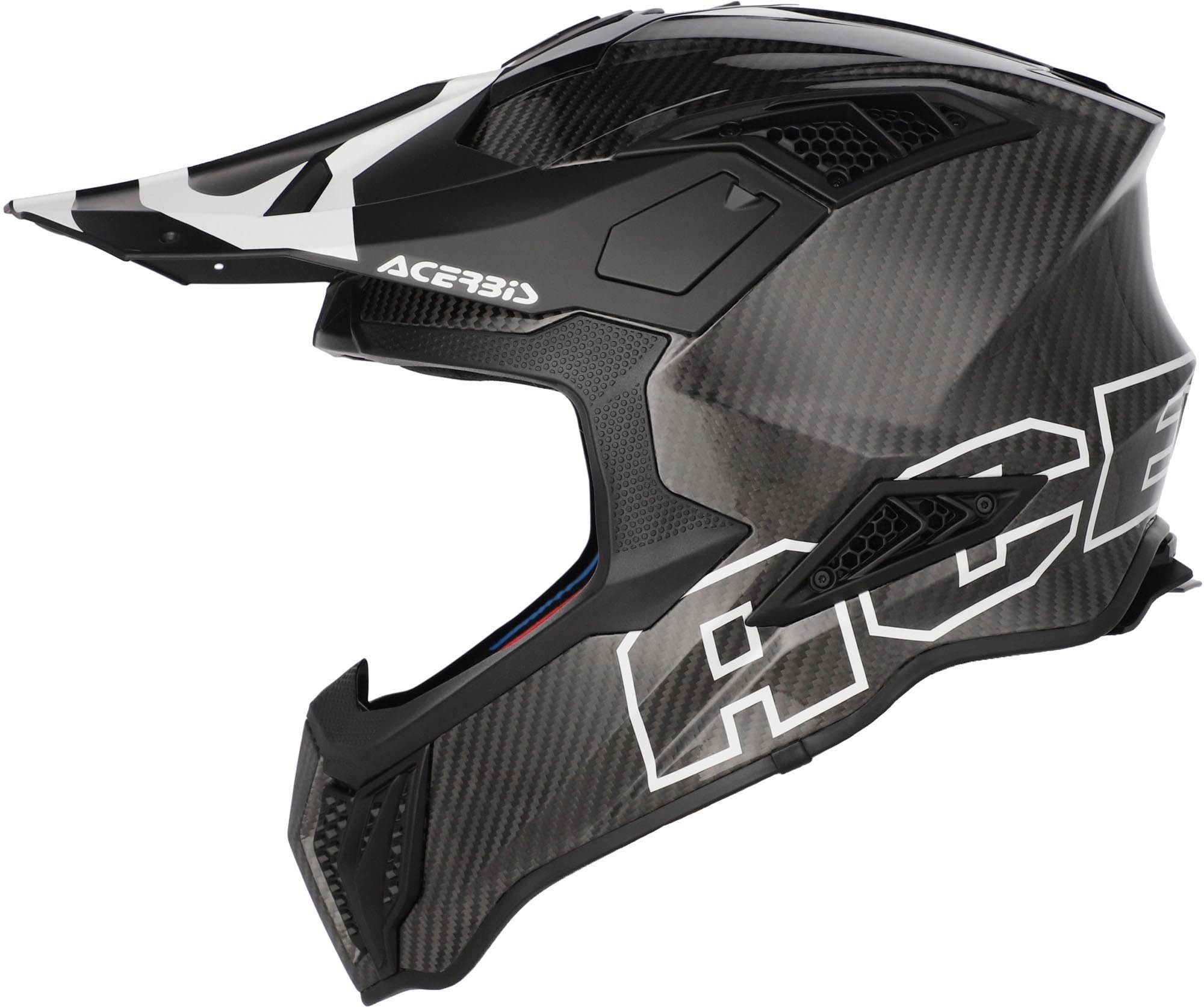 Acerbis Motocrosshelm Airstrike-C Carbon Motocross Helm, Notfallsystem-Polsterung (EQRS),herausnehmbares Innenfutter
