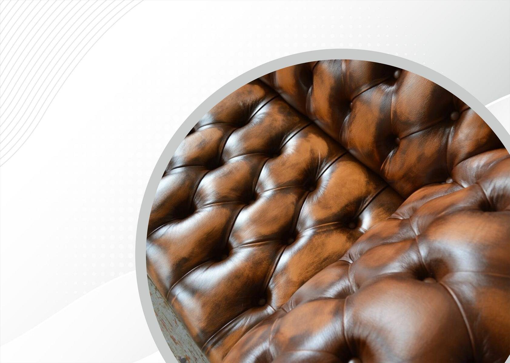 3 Knöpfen. Sofa Design Chesterfield Die JVmoebel mit Rückenlehne Sitzer 225 Couch cm, Chesterfield-Sofa