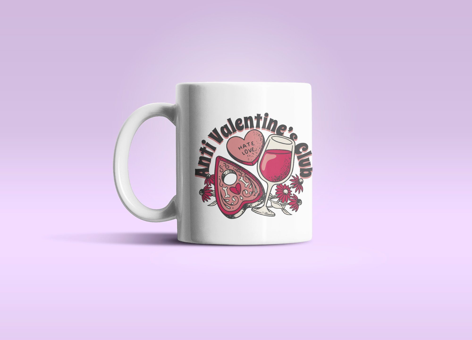 WS-Trend Tasse Kaffeetasse 330 Spruch, Valentinstags Teetasse witzigem mit Club Anti ml Keramik