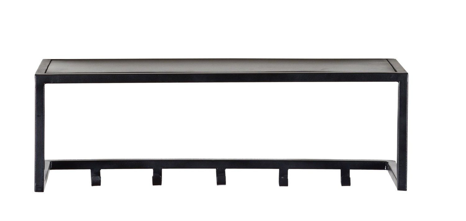 Natur24 Шкафыleiste Garderobe Brix 78x25x25 cm Mangoholz Stahl Schwarz