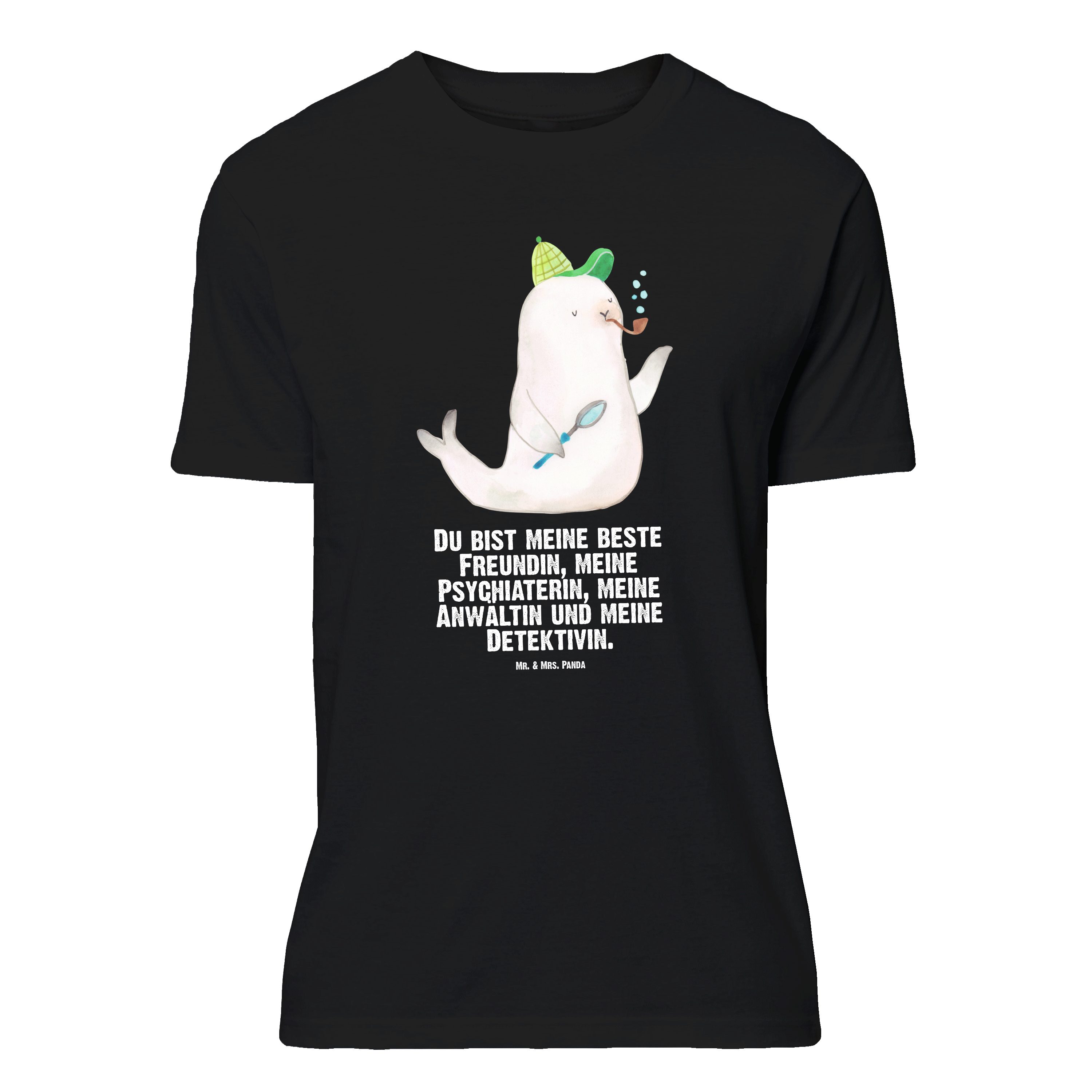 Mr. & Mrs. Panda T-Shirt Robbe Sherlock, Tshirt, Schwarz, große Größen T-Shirt, in XXL, Shirt, (Packung, 1-tlg)