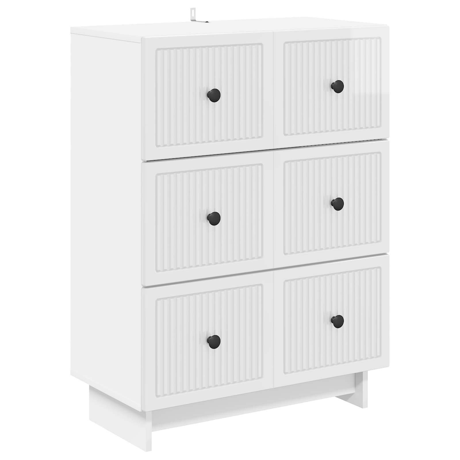 vidaXL Schranksystem Schubladenschrank Hochglanz Weiß 66 x 34,5 x 90 cm (1-St)