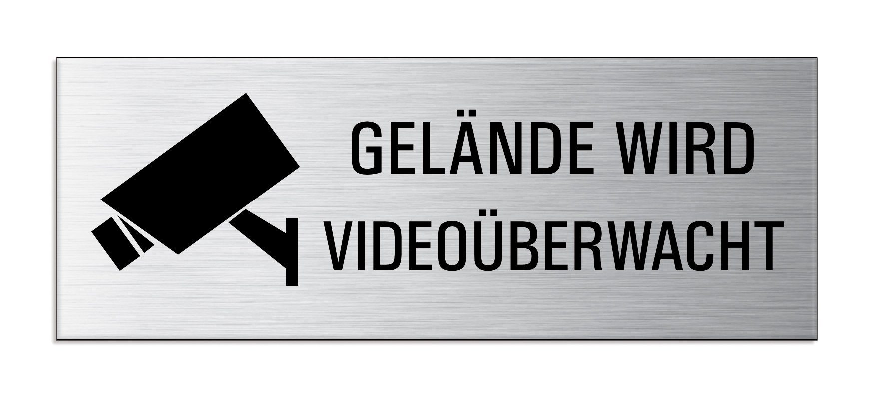 OFFORM DESIGN Warnschild Gelände wird videoüberwacht 175 x65 mm Aluminium UV und wetterfest