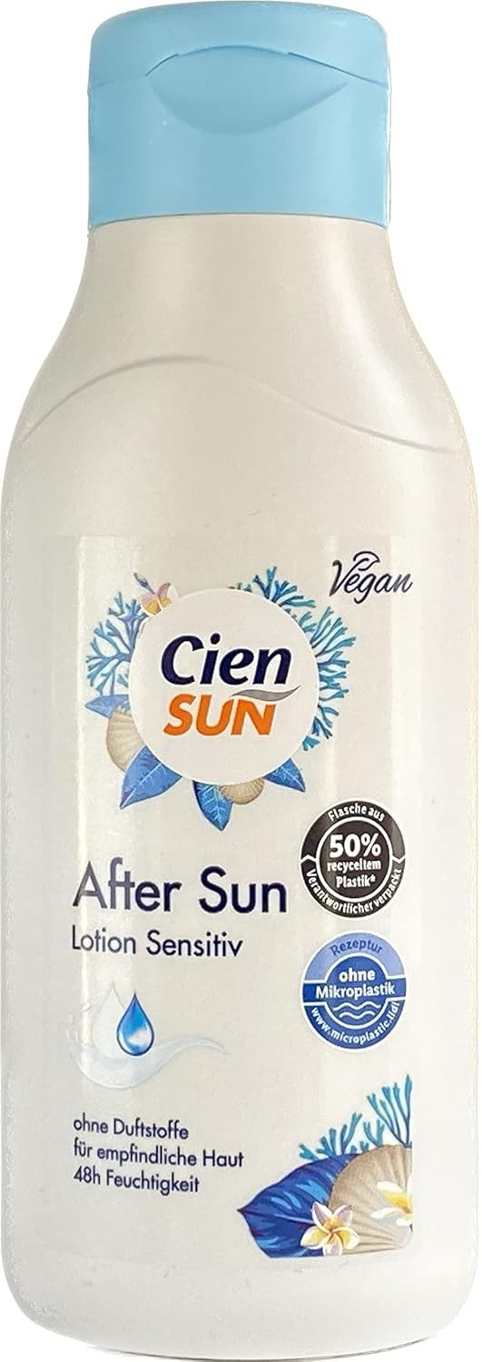Cien After Sun-Lotion Sensitive 4 × 250 ml Vorratspack Spar-Set, 4 × 250 ml für empfindliche Haut mit 48 h Feuchtigkeit