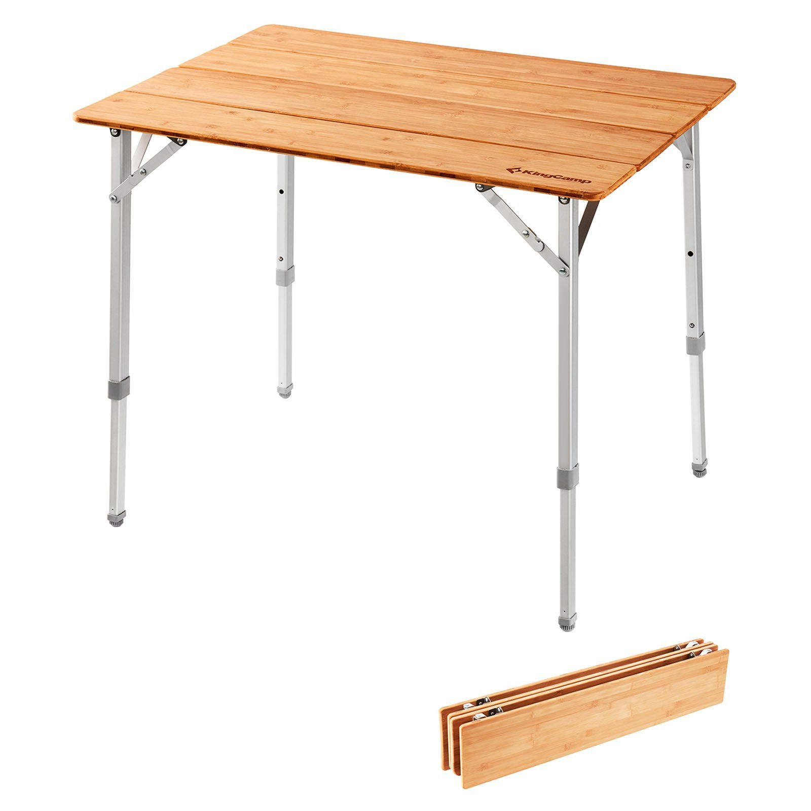 KingCamp Campingtisch Bambus Falt Tisch Camping Klapptisch - Garten Alu
