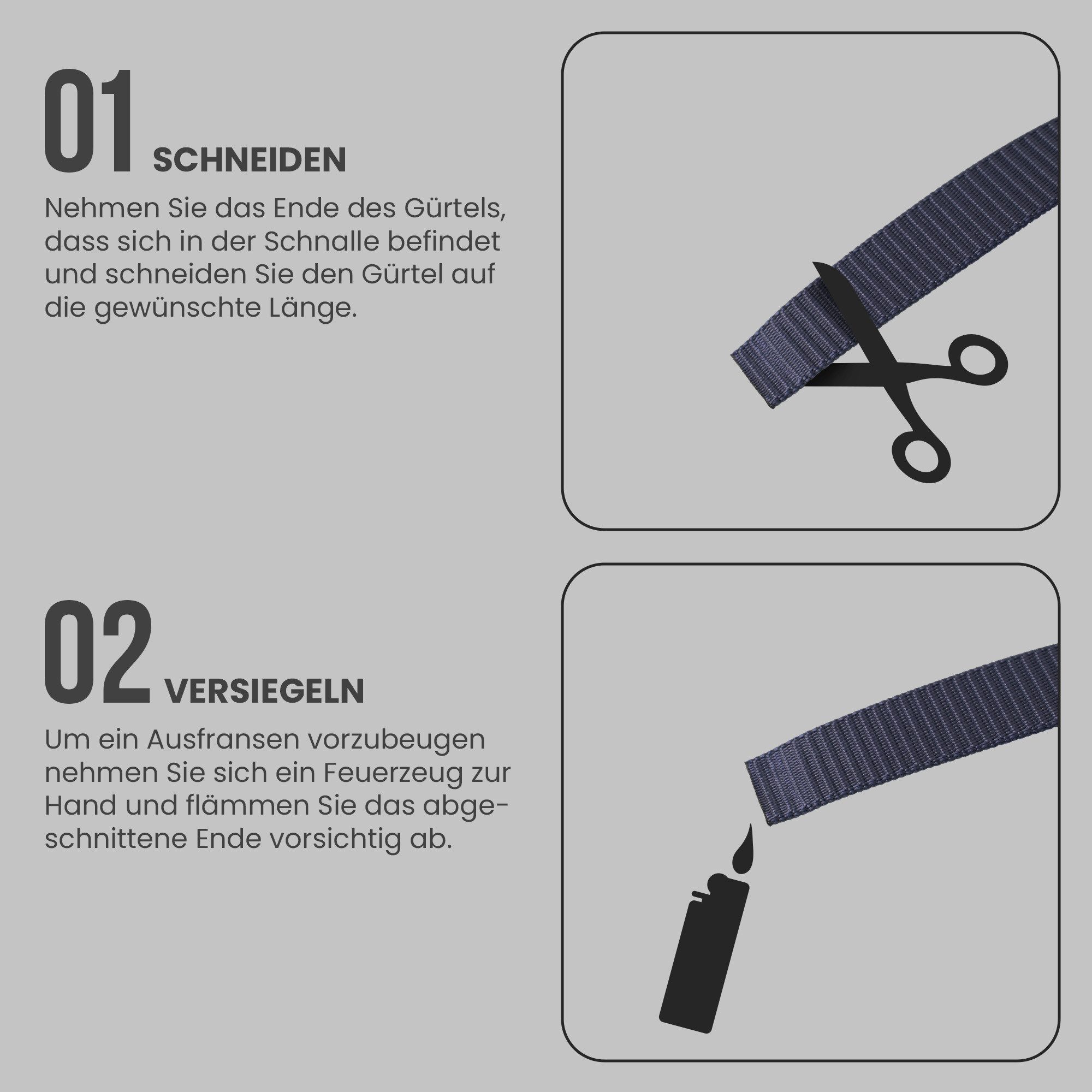 hemmy Fashion Stoffgürtel Canvas Gürtel 130cm (1-St., Stück) Verstellbarer Arbeitsgürtel ohne Löcher, Gürte mit Kunststoffschnalle