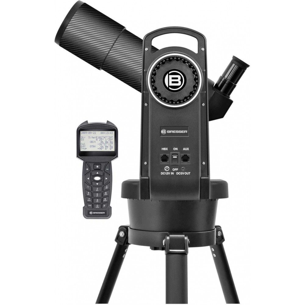 BRESSER Linsenteleskop Klassische Ledertasche für Herren., Hochwertiges Refraktor Teleskop mit 80 mm Objektivdurchmesser