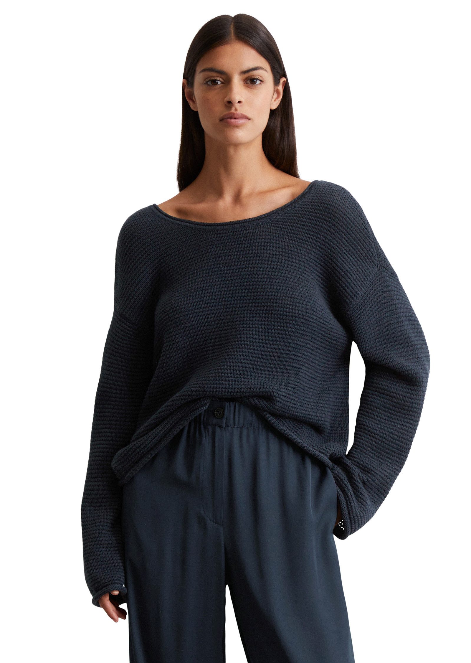 Marc O'Polo Rundhalspullover aus Organic Cotton günstig online kaufen