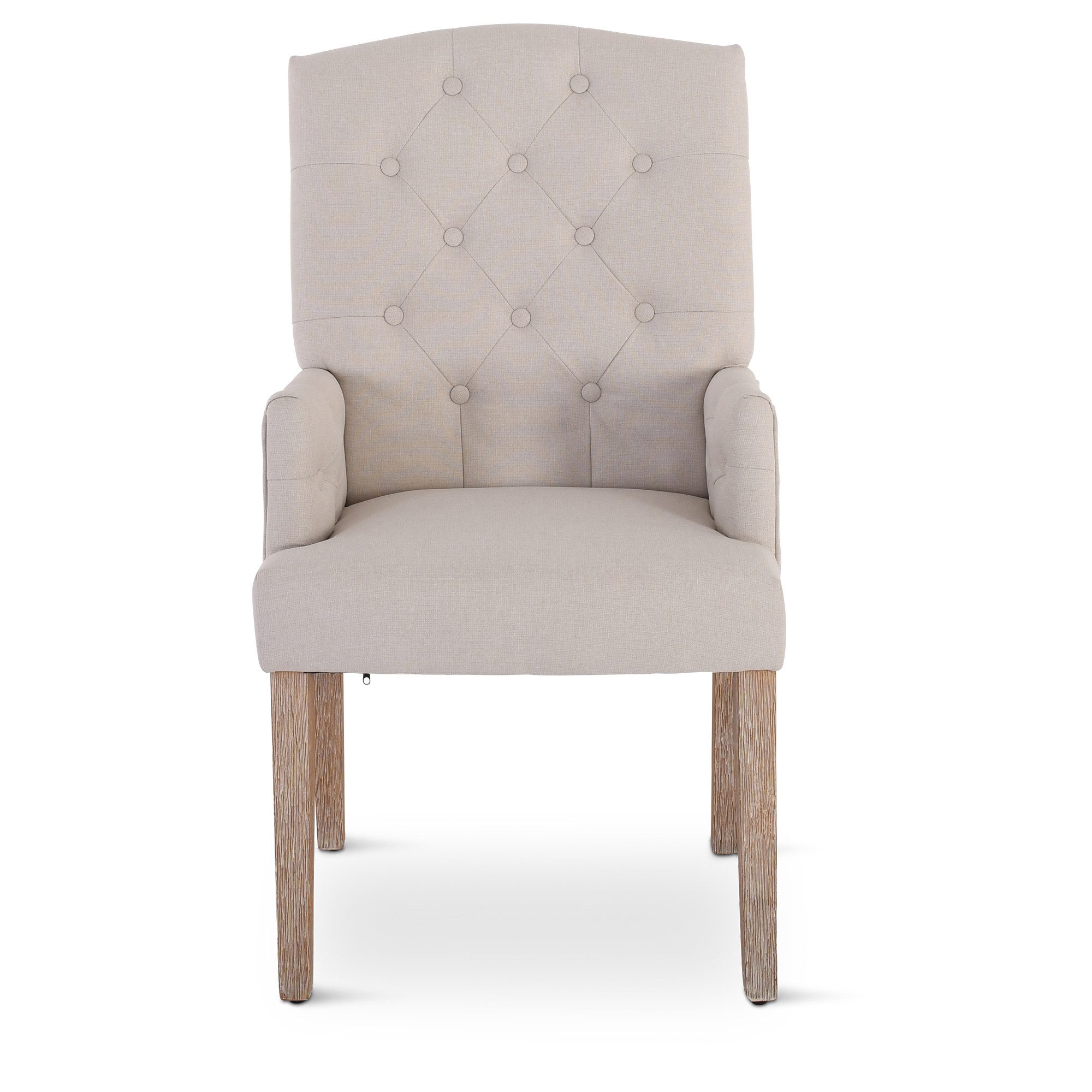 Raburg Esszimmerstuhl Polsterstuhl mit Armlehnen, Chesterfield-Design, Beine Holz, Victoria, eleganter Küchenstuhl im Landhausstil, Steppung, Belastbarkeit 110  – Bild 5 von 5