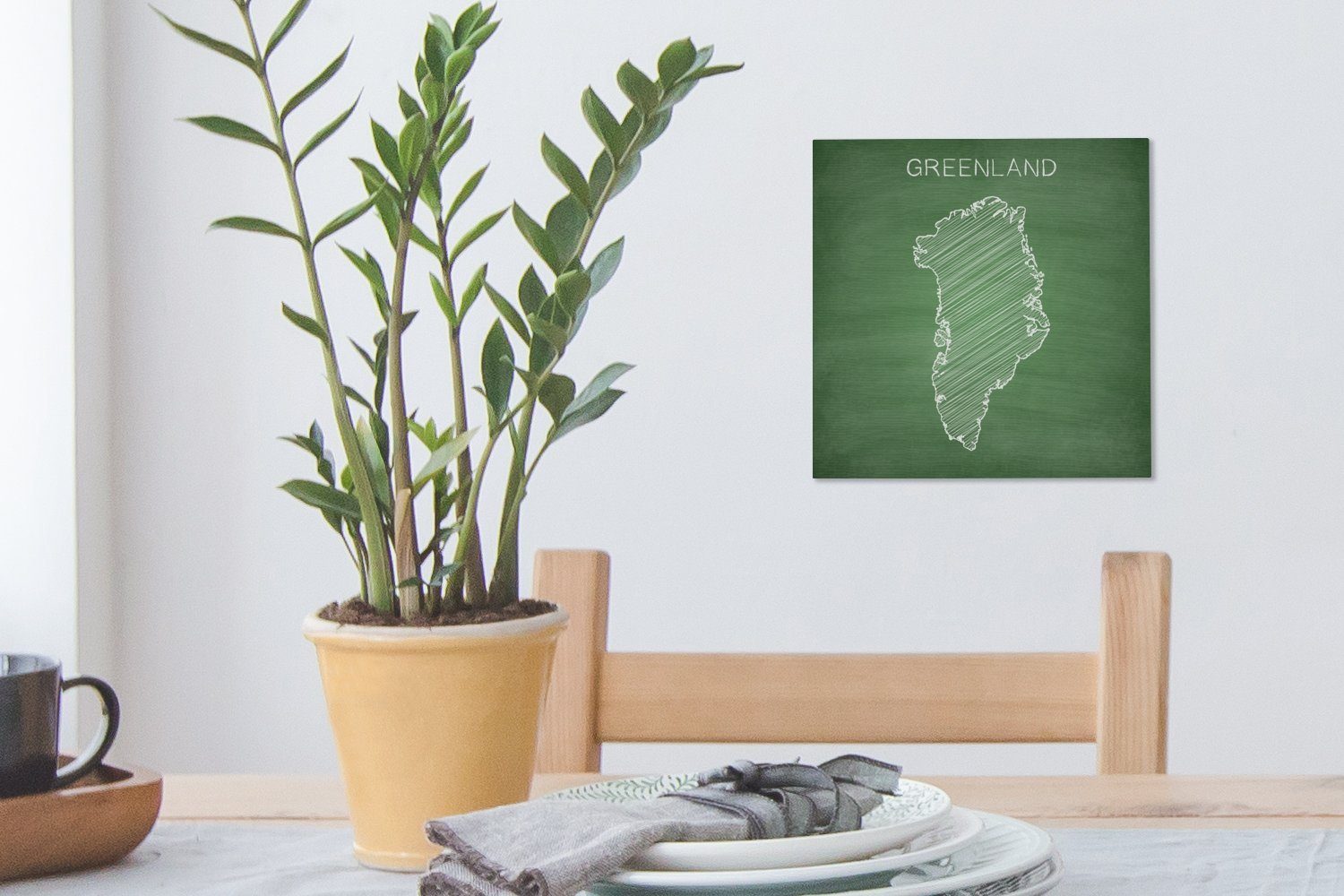 Leinwandbild (1 einer Illustration St), Schlafzimmer OneMillionCanvasses® Leinwand für Grönland Kreidetafel, von Eine auf Wohnzimmer Bilder
