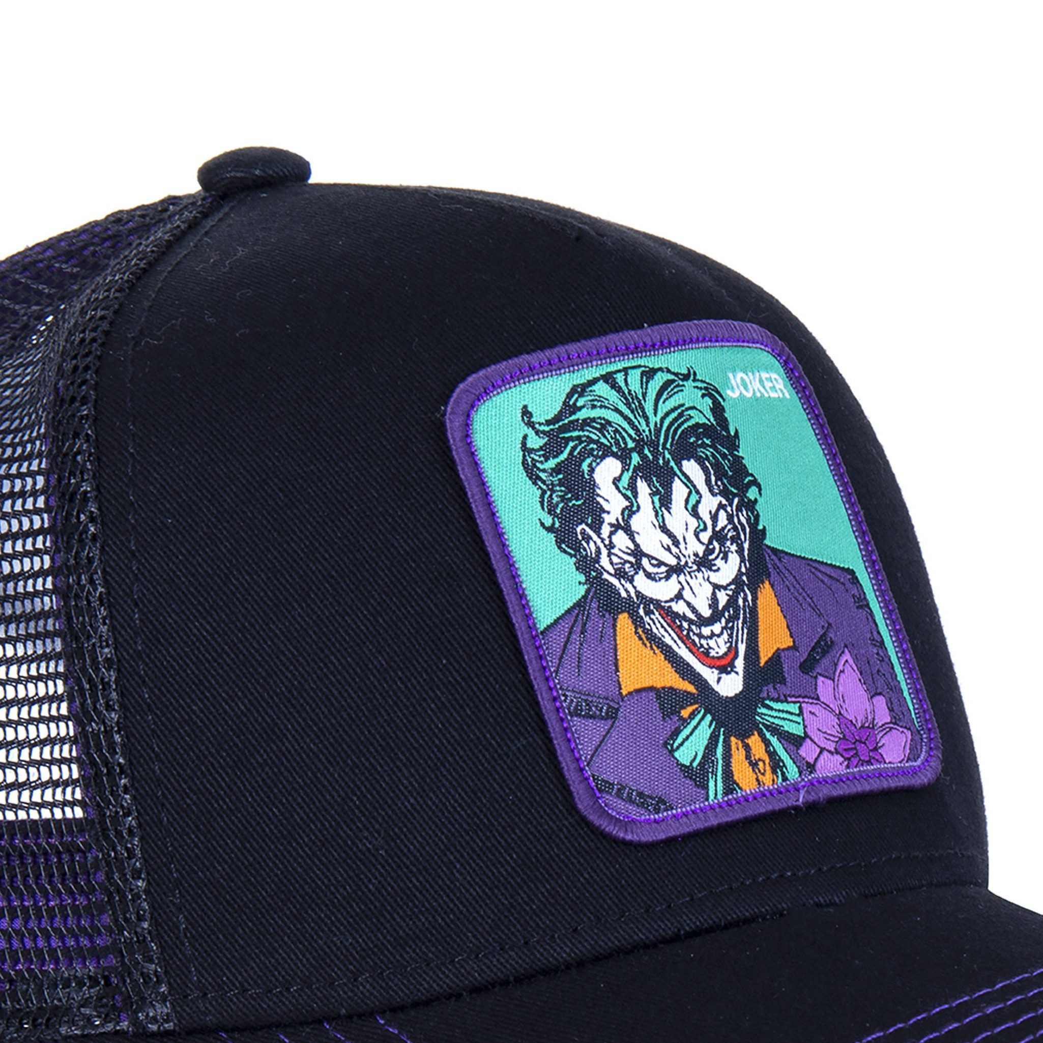 Capslab Trucker Cap CAPSLAB X DC COMICS JOKER Trucker Cap - Black/Purple (Basecap, Basecap, Meshcap, Trucker Kappe)