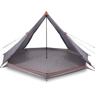 vidaXL Kuppelzelt Tipi-Familienzelt 8 Personen Grau und Orange Wasserdicht Camping Zelte