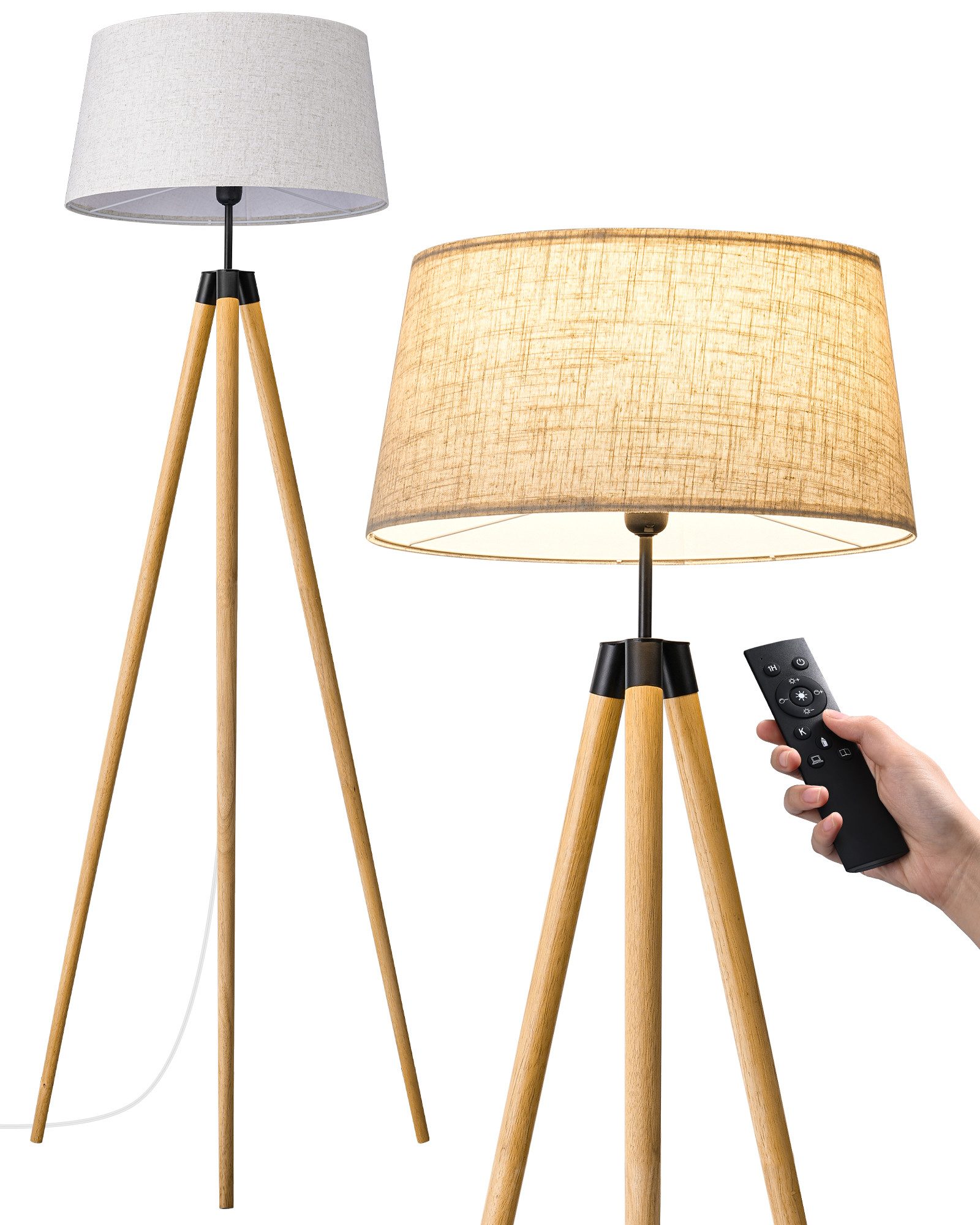EDISHINE Stehlampe Wohnzimmer Dimmbar, LED wechselbar, warmweiß bis kaltwei günstig online kaufen
