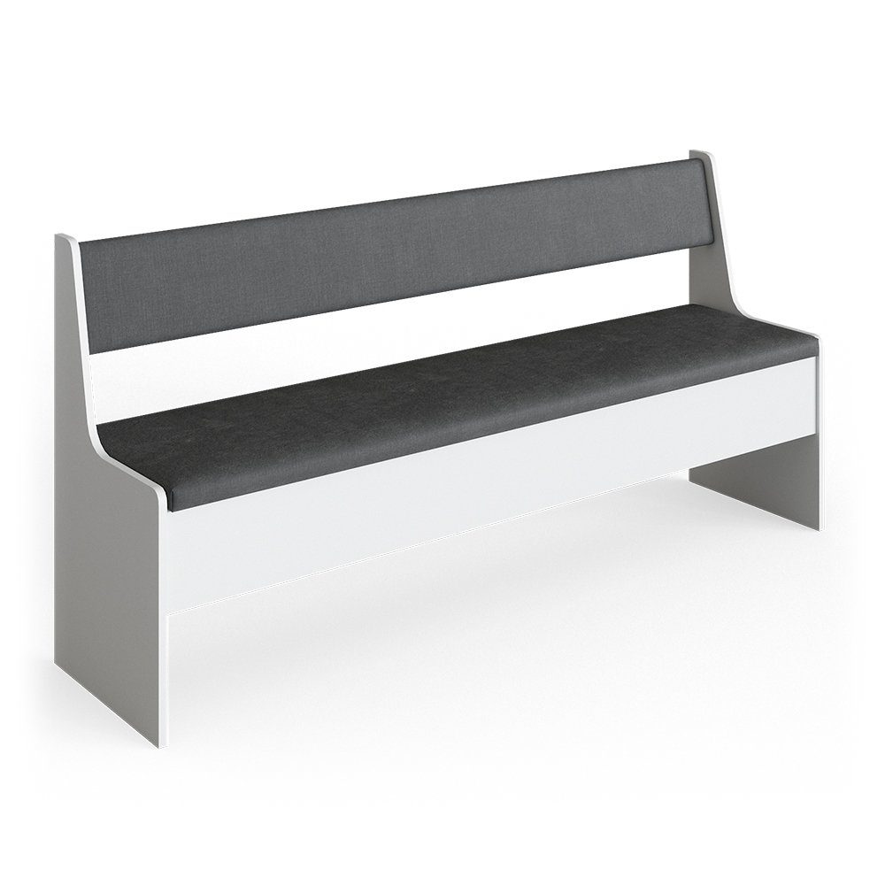 Vicco Sitzbank Roman, Weiß/Anthrazit, 166 x 42 cm