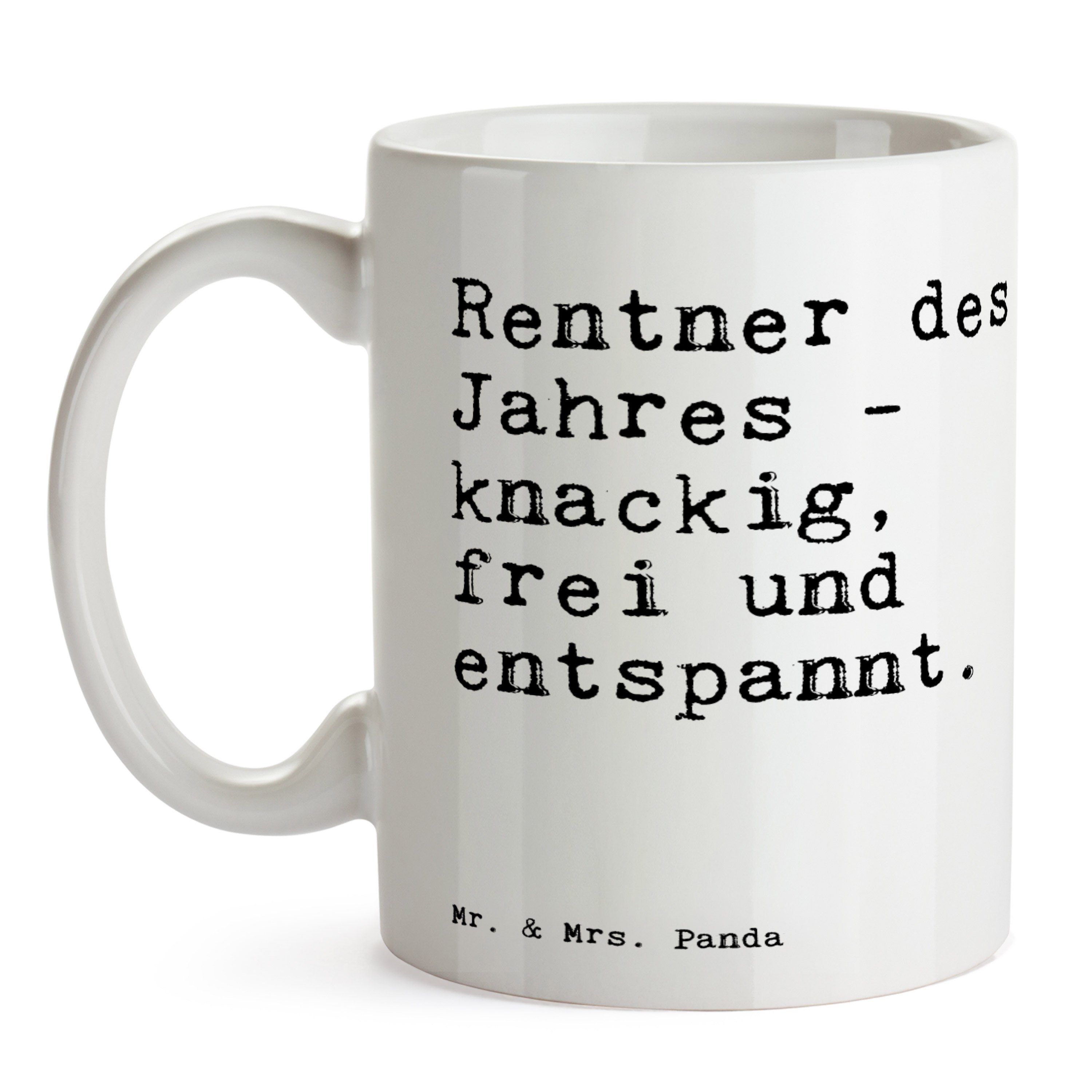 Panda Kaffeetasse, & Rentner Mrs. Keramik Spruch Geschenk, Weiß Sprüch, Tasse Jahres - des -... Mr. -
