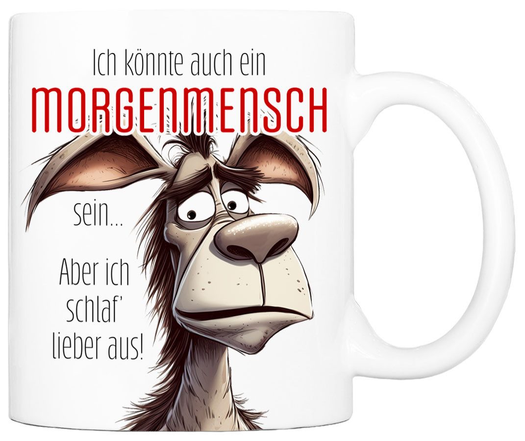 Tasse mit Spruch MORGENMENSCH Kaffeetasse Büro Arbeit, Geschenk