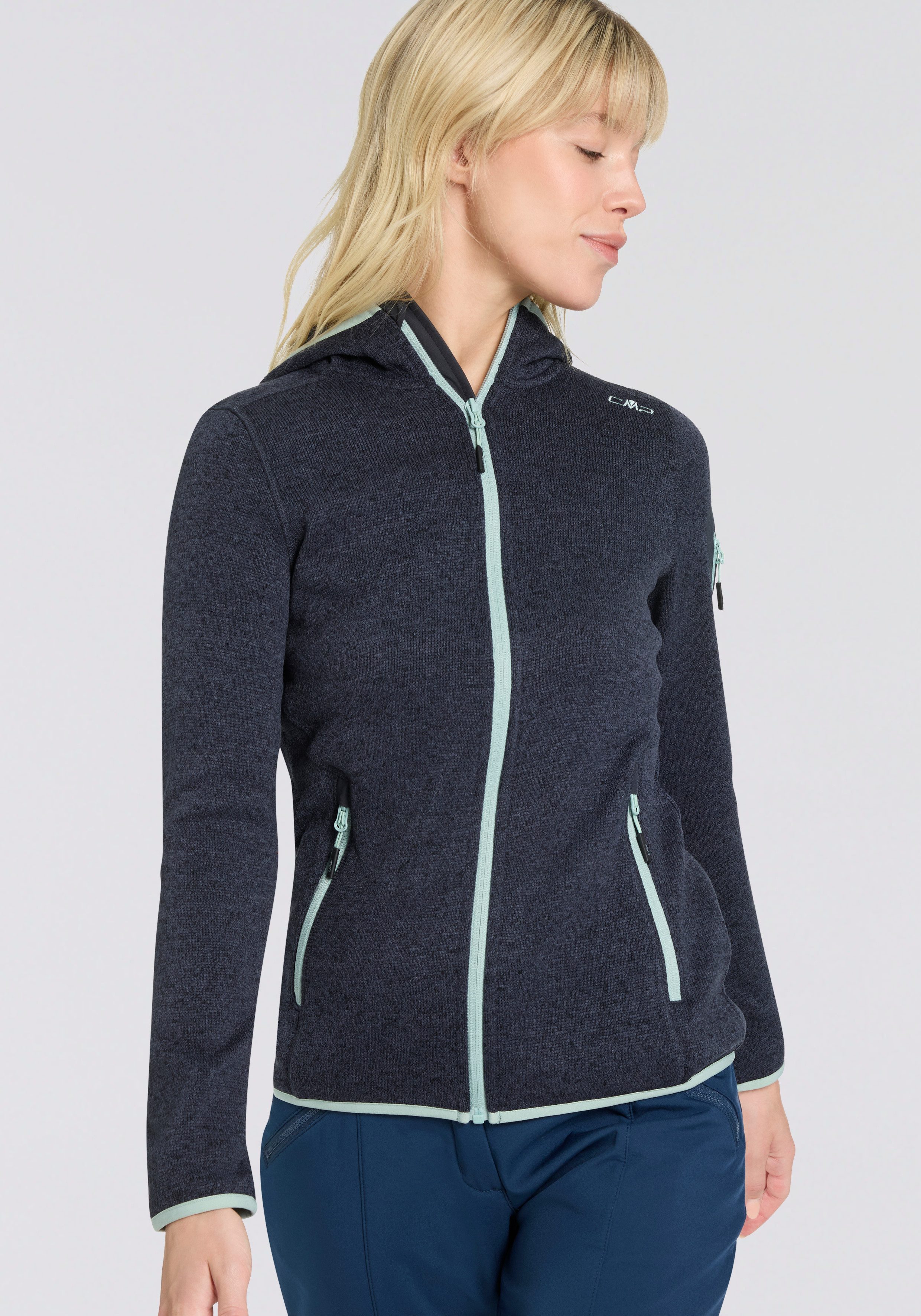 CMP Strickfleecejacke KNITTED MELANGE HOODY WOMAN HOODY (1-St) für Outdoor- günstig online kaufen
