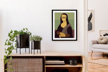 queence Bild mit Rahmen Mona L. - Vektor - Art - Gerahmter Digitaldruck - Wandbild, Mona Lisa (1 St), Holzrahmen - Dekoration - Schwarzer Rahmen - in verschiedenen Größen
