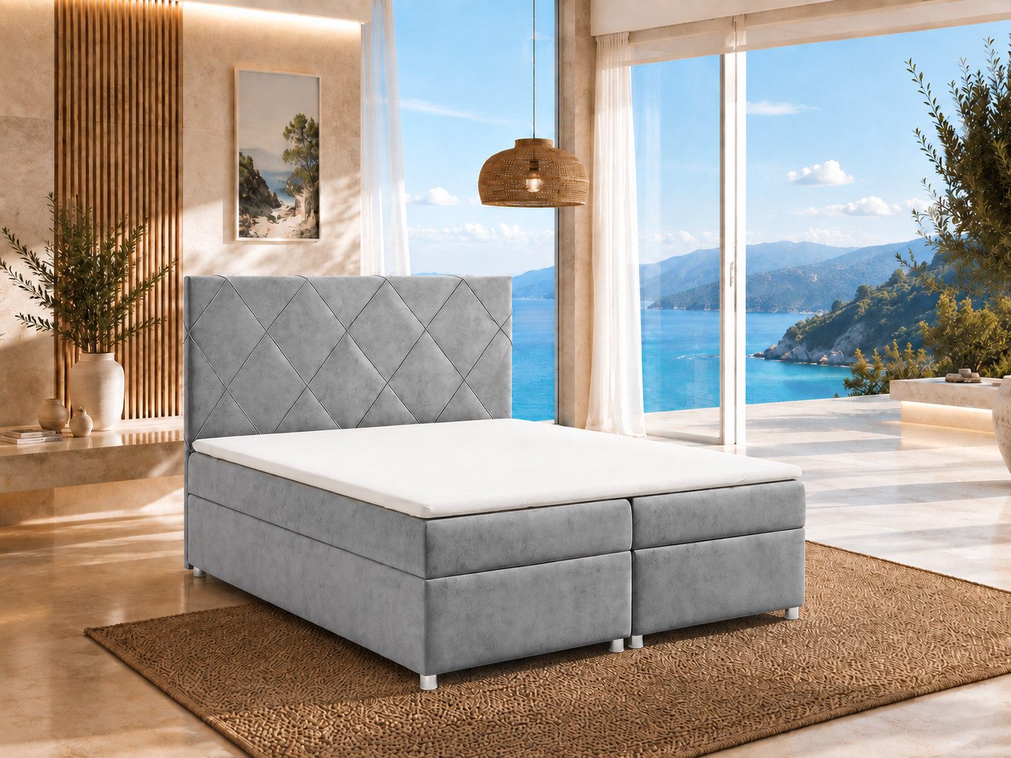 Best for Home Boxspringbett mit Bettkasten Trinity K-7 Bonellfederkern inkl. Komfort Topper H3 (Komplett-Set, 1-St., 140x200 160x200 180x200 200x200 cm), Handwerksqualität, TOP Preis-Leistungs-Verhältnis