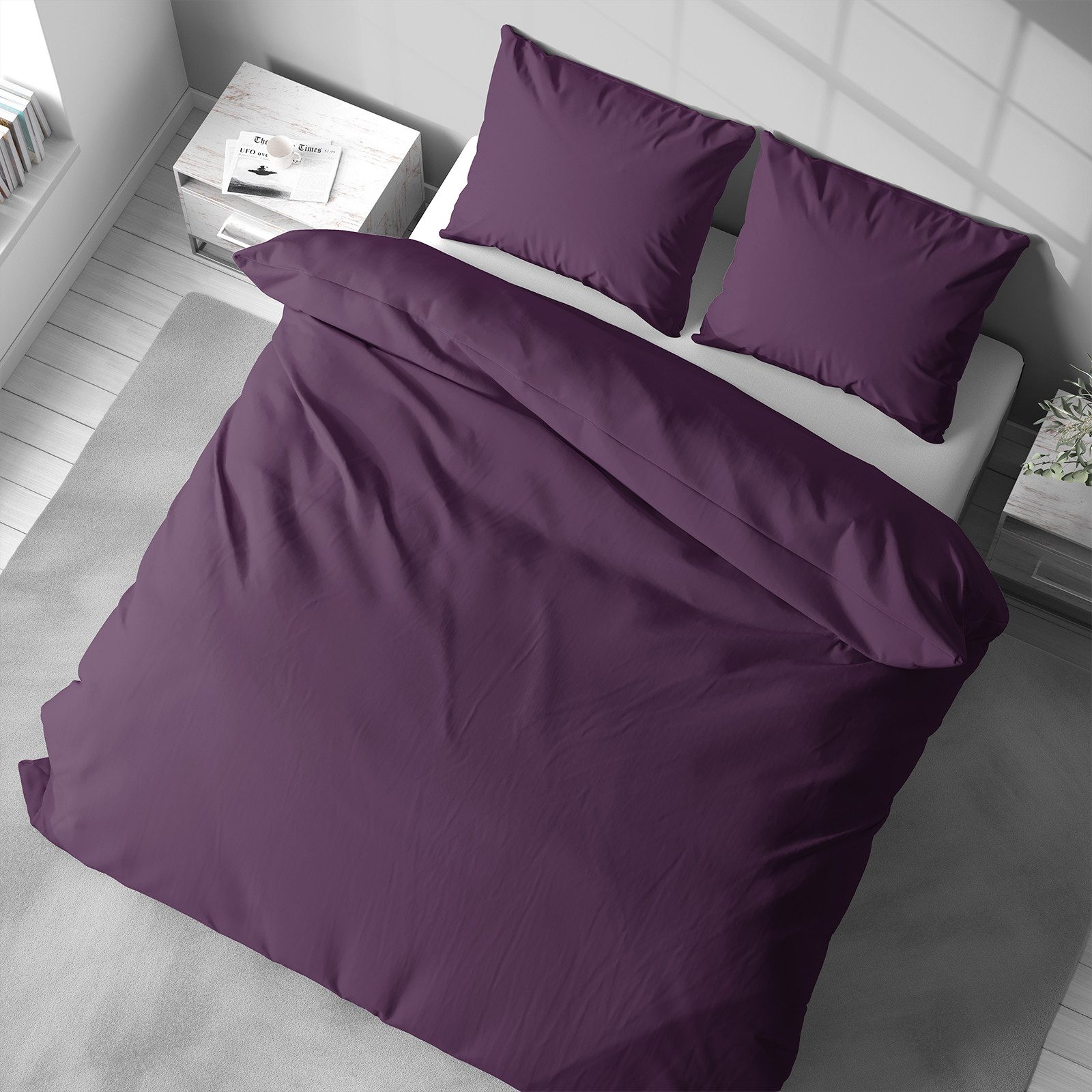 Visaggio Bettwäsche Mikrofaser Uni 135x200 155x220 200x200 Einfarbig Allerg günstig online kaufen