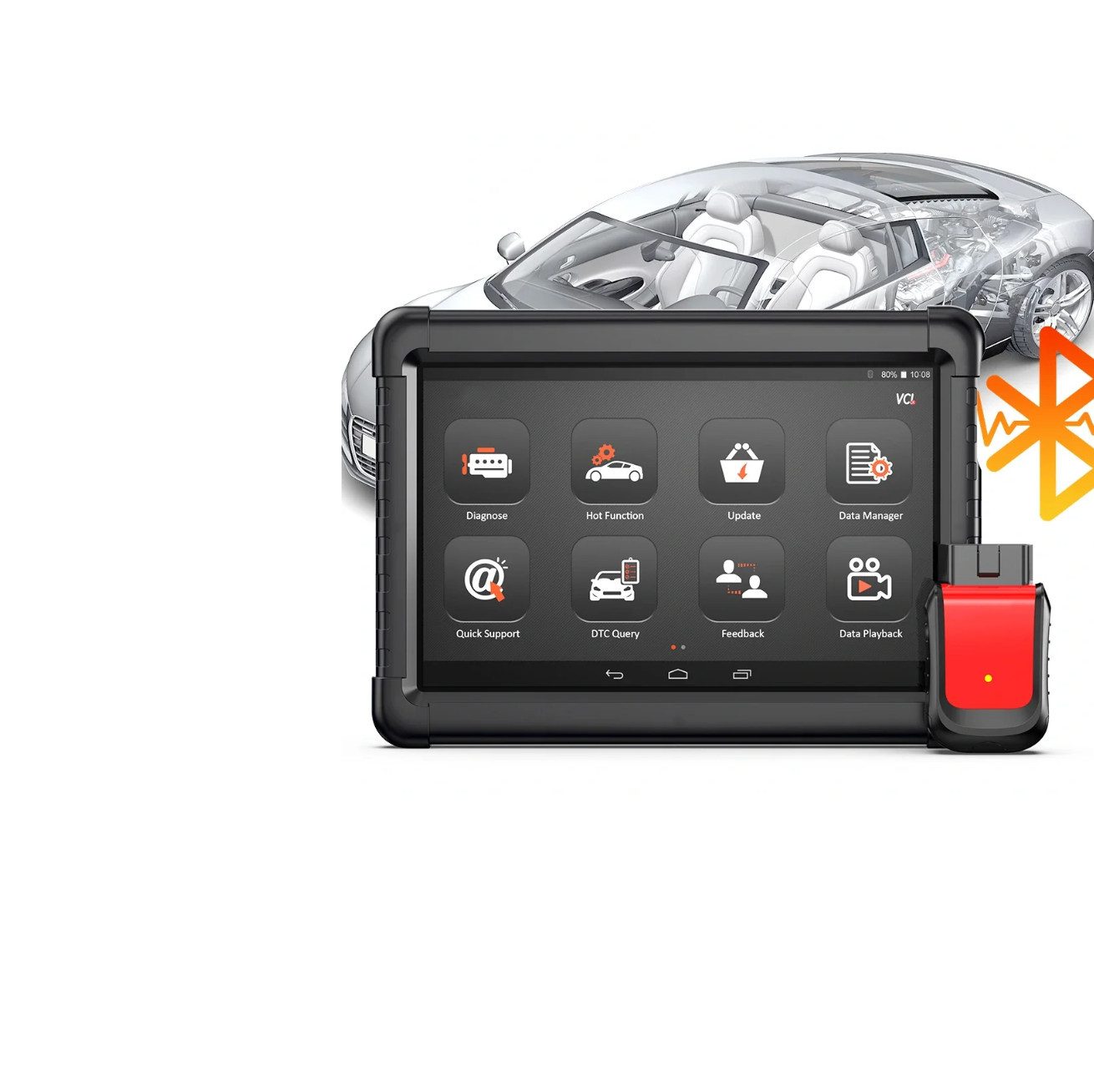 Brotos® Kfz-Diagnosegerät Markengerät OBD2 Automotive Scanner Professional AllSystem CodeReader, Sehr beliebtes Diagnose Gerät, Fehlerdiagnose bei PKW