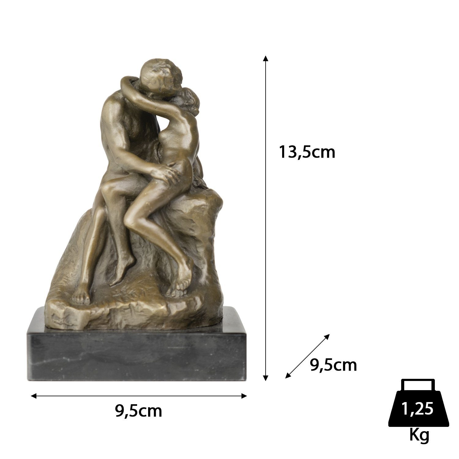 Antik-Stil Moritz von Skulpturen Figuren Kuss Rodin, Skulptur Statue Bronzefigur