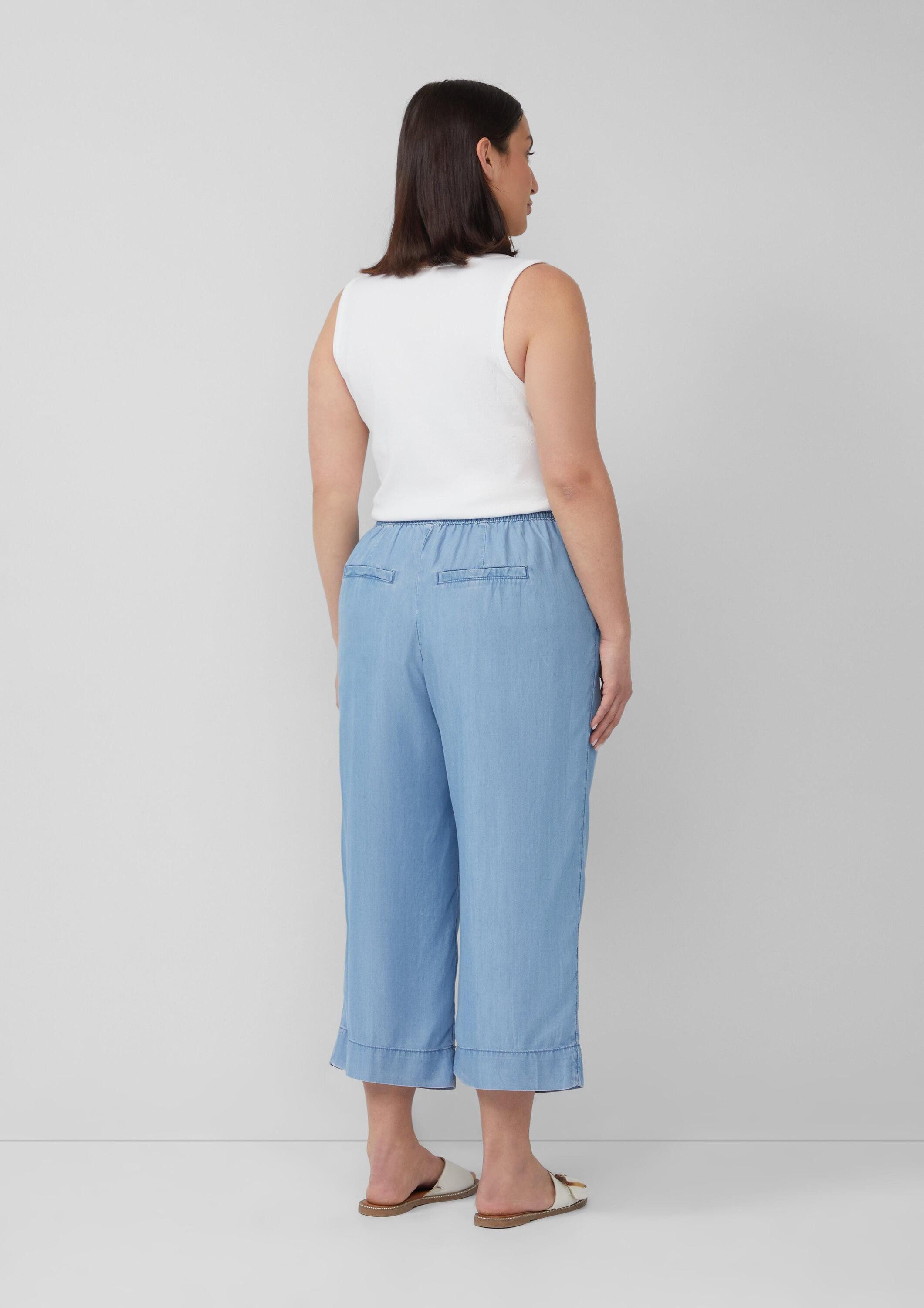 s.Oliver Culotte Jeans-Hose Lyocell-Culotte / Relaxed Fit / Mid Rise / Wide Leg / Elastikbund