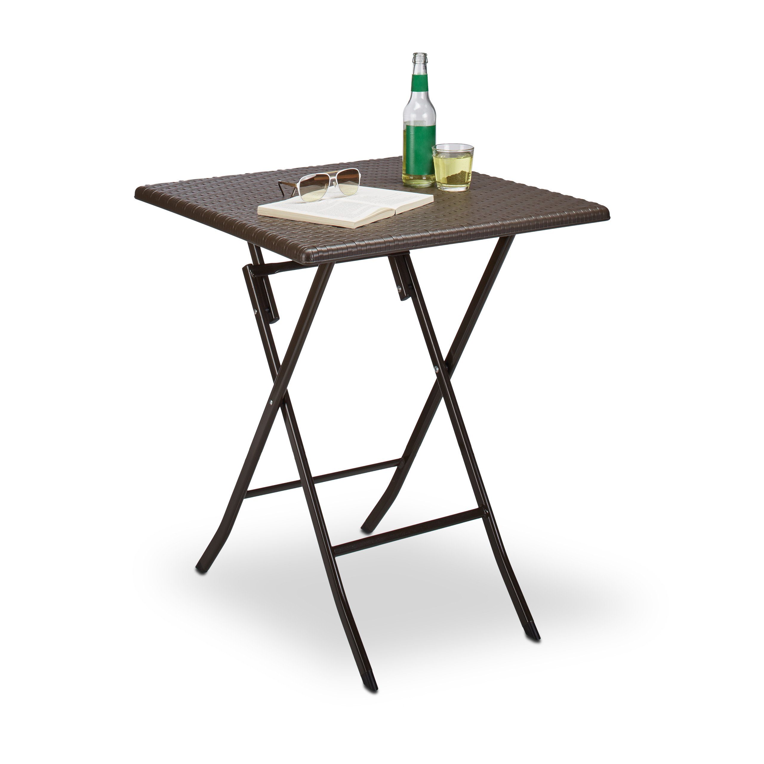 relaxdays Klapptisch Gartentisch klappbar BASTIAN, Braun günstig online kaufen