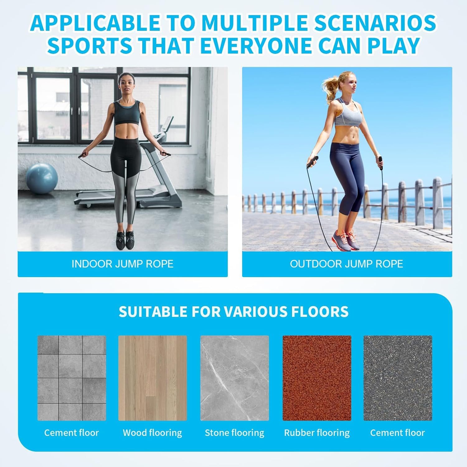 UE Stock Springseil 2 Stk. Springseil Hüpfseil Verstellbar Hautfreundlichen Schaum Griffe, für mehr Fitness und Wohlbefinden!